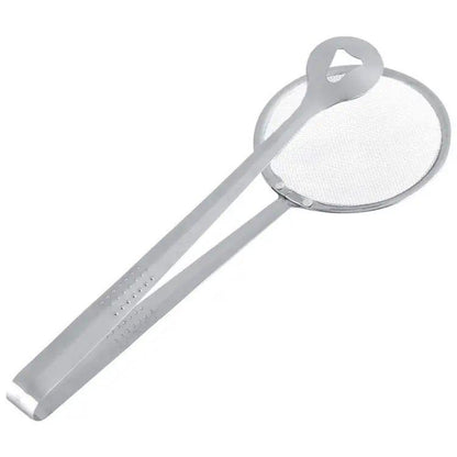 Fry Tool Filter Spoon Strainer With Clip Oil Frying BBQ Filter Stainless Steel Mesh Strainer Kitchen Tool Frying Mesh Colander Quick Strain Stainless Steel Tong Colander BEST HIGH QUALITY