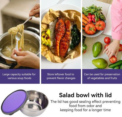 3pcs Bowl Set Stainless Steel Colourful